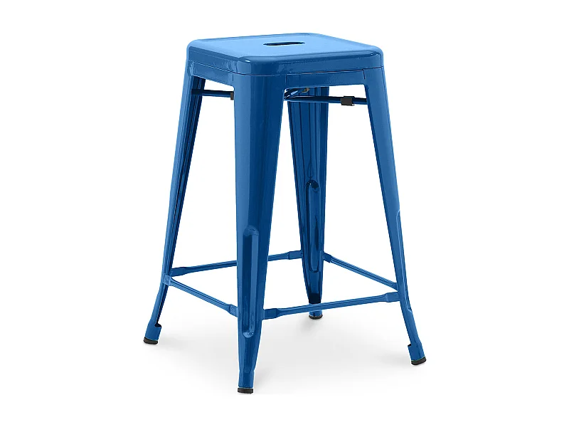 Tabouret de bar - Design industriel - 60cm - Nouvelle édition - Stylix Bleu foncé