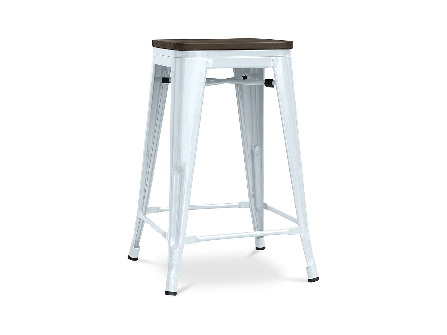 Tabouret de Bar - Design Industriel - Bois et Acier - 60cm -Stylix Bleu gris