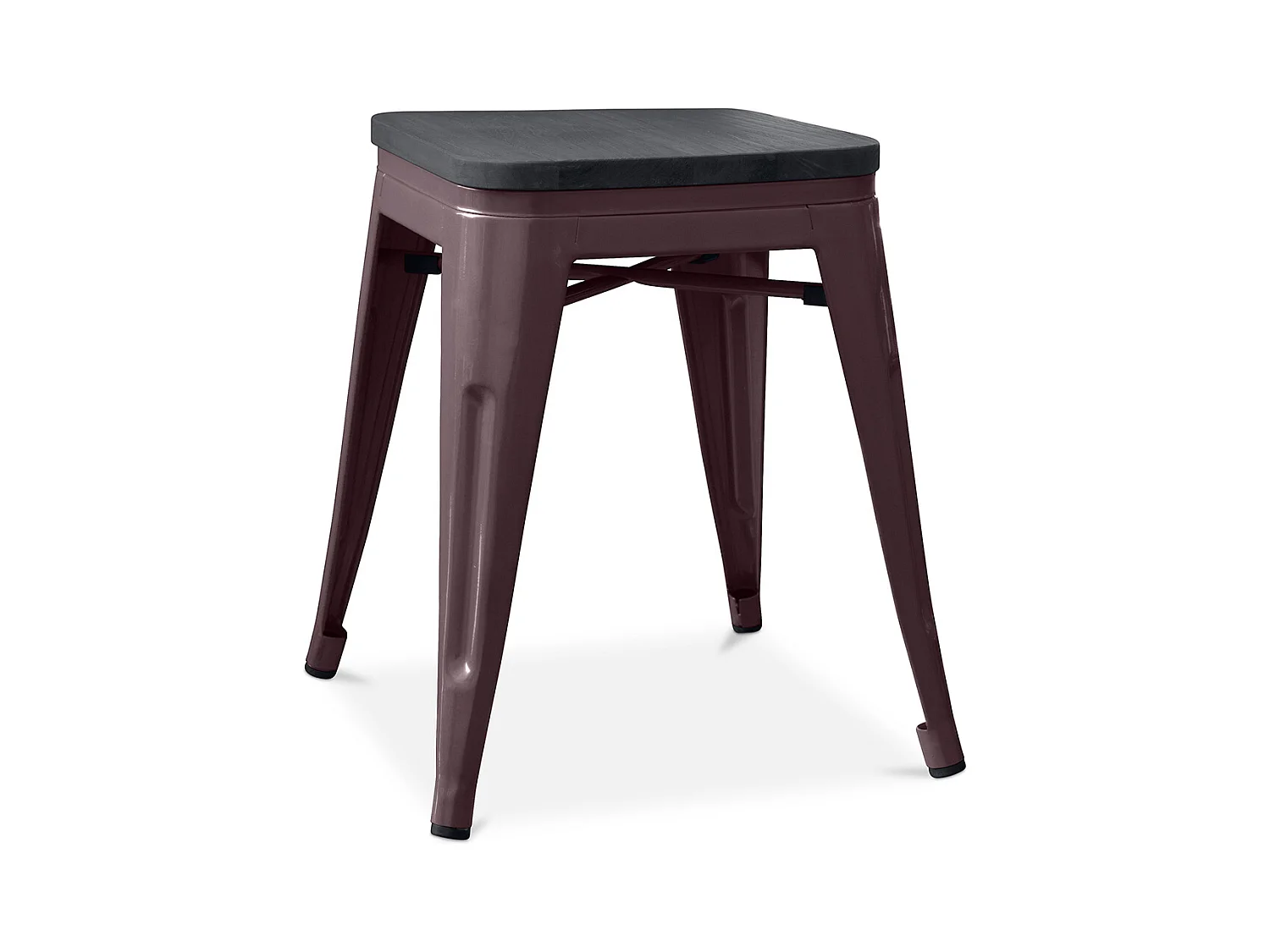 Tabouret Design Industriel - Bois & Acier - 46cm - Stylix Bronze