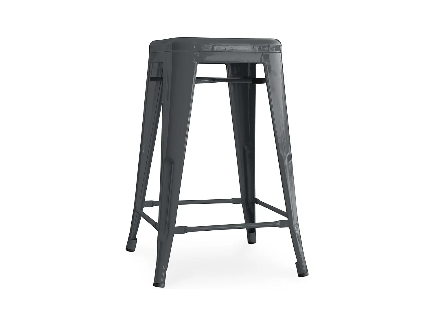 Tabouret de bar - Design industriel - 60cm - Nouvelle édition - Stylix Gris foncé