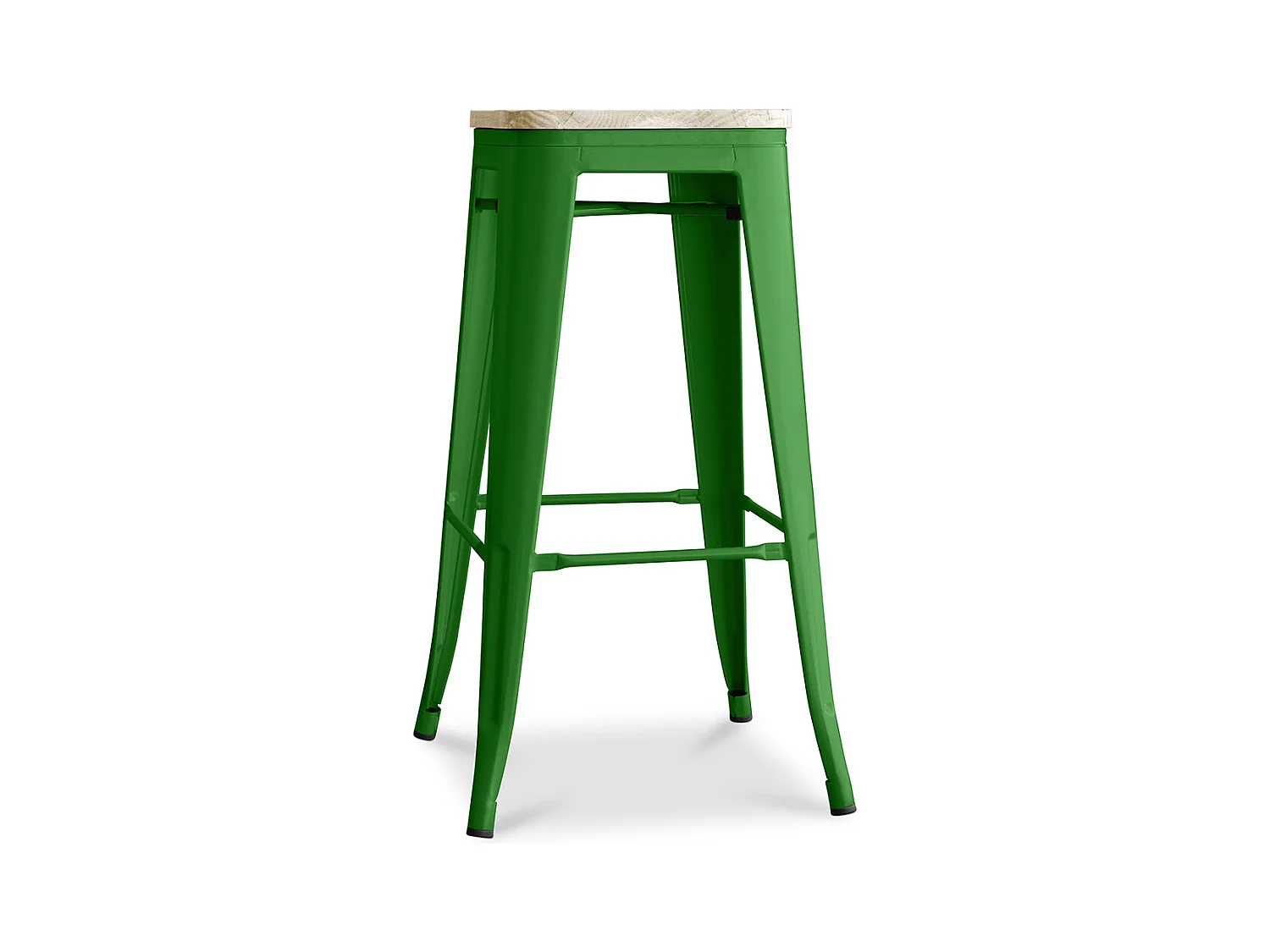 Tabouret de Bar - Design Industriel - Acier & Bois - 76cm - Stylix Vert