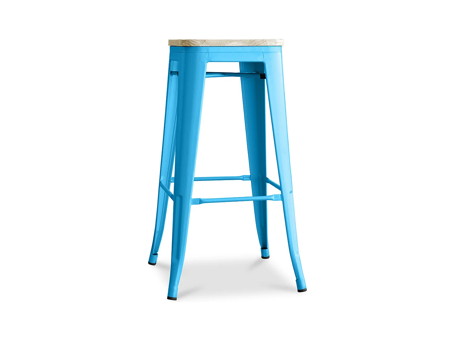 Tabouret de Bar - Design Industriel - Acier & Bois - 76cm - Stylix Turquoise