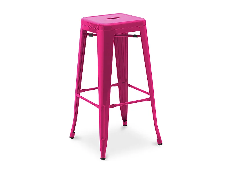 Tabouret de bar – Style industriel – Acier – 76 cm – Stylix Fuchsia