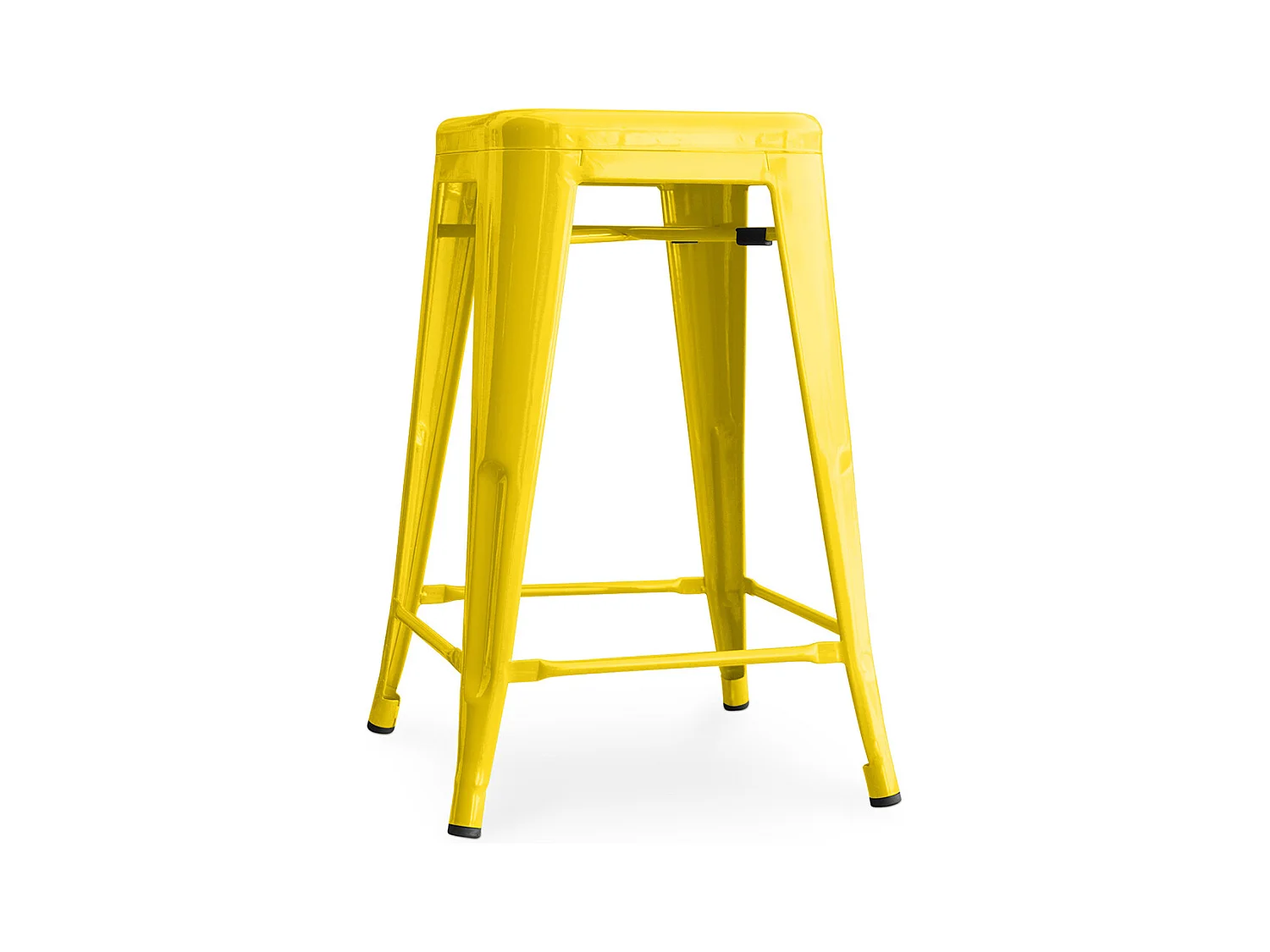 Tabouret de bar - Design industriel - 60cm - Nouvelle édition - Stylix Jaune
