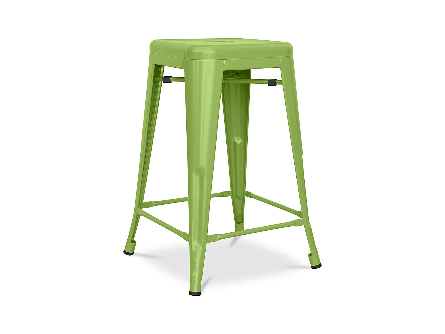 Tabouret de bar design industriel - acier mat - 60cm - Stylix Vert clair