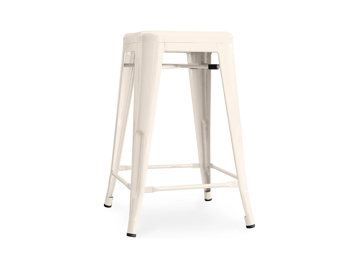 Tabouret de bar - Design industriel - 60cm - Nouvelle édition - Stylix Crème