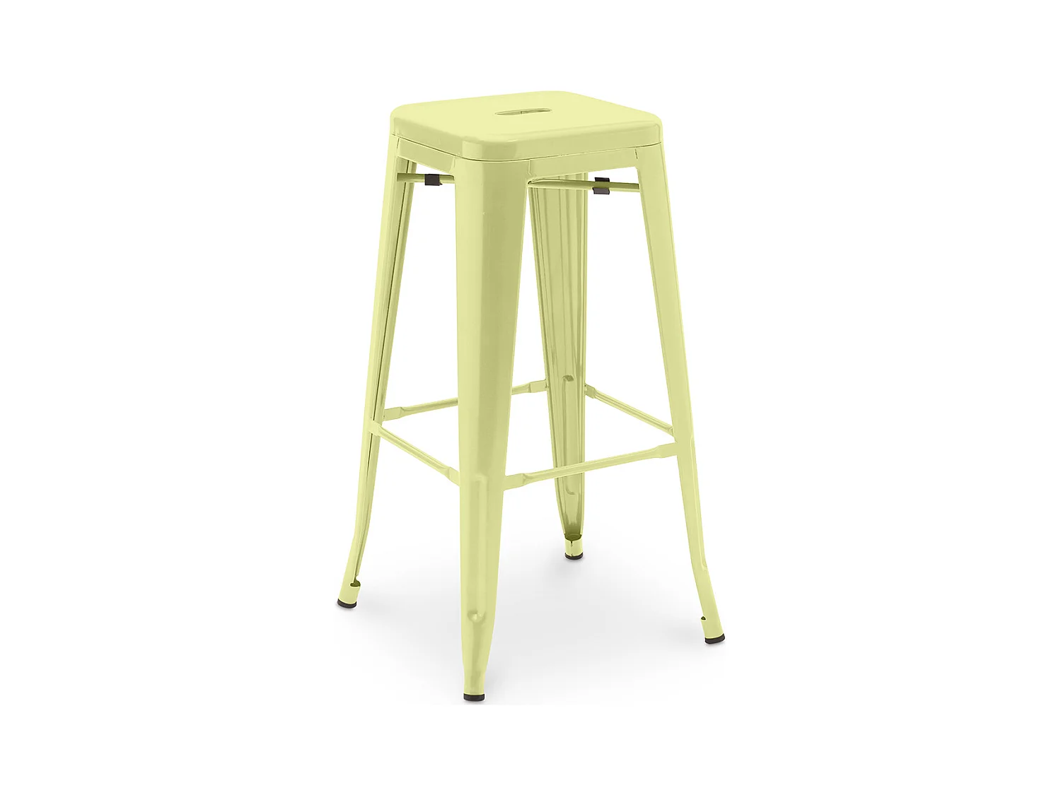 Tabouret de bar - Design industriel - 76cm - Nouvelle édition- Stylix Jaune pâle