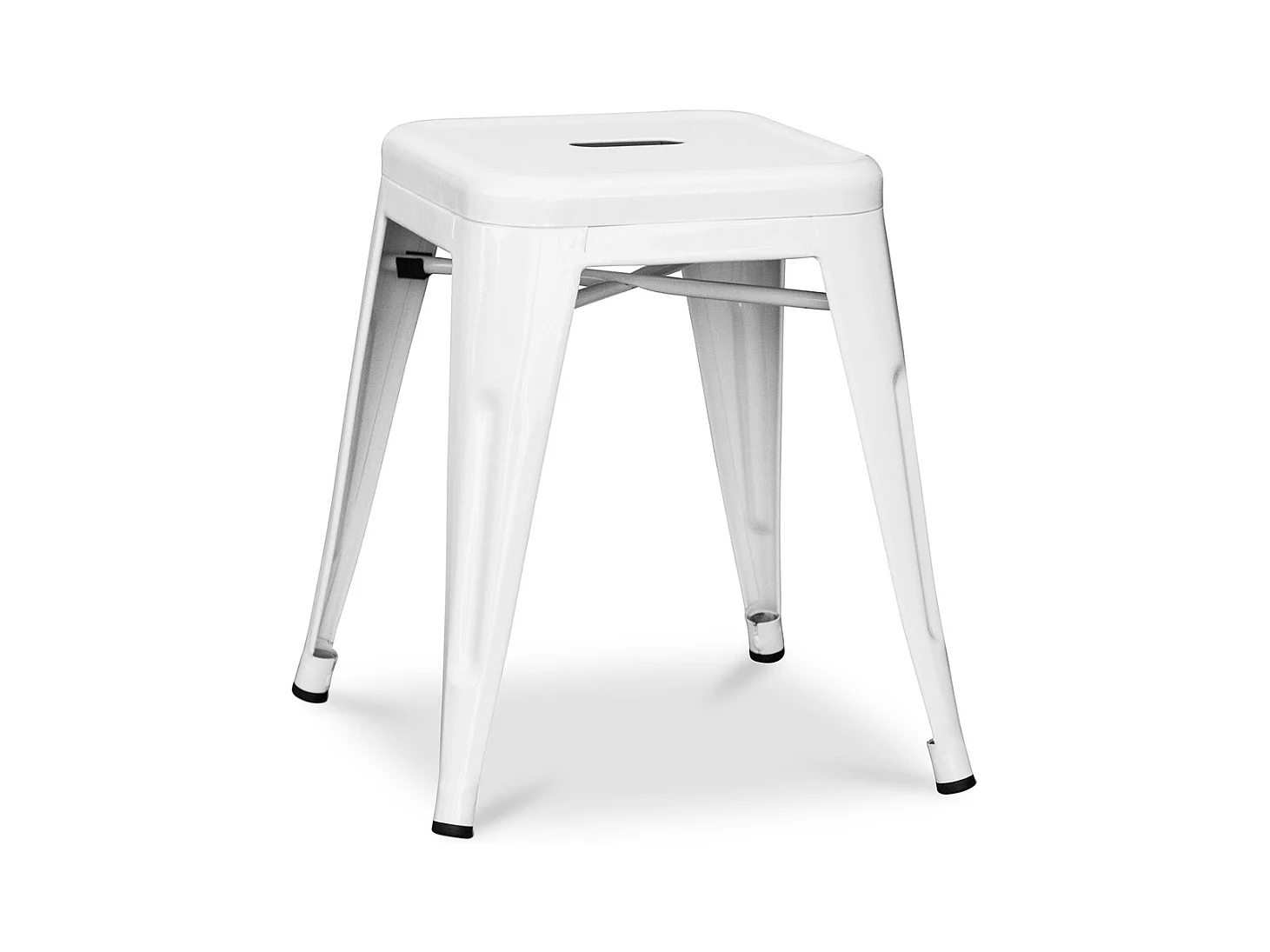 Tabouret Design Industriel - 45cm - Nouvelle Édition - Stylix Blanc