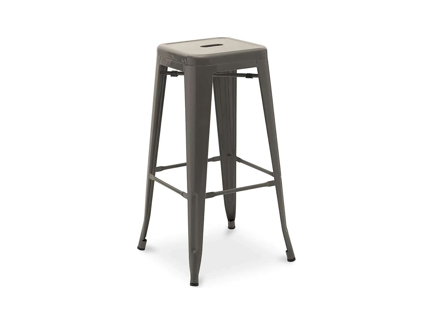 Tabouret de bar – Style industriel – Acier – 76 cm – Stylix Gris foncé