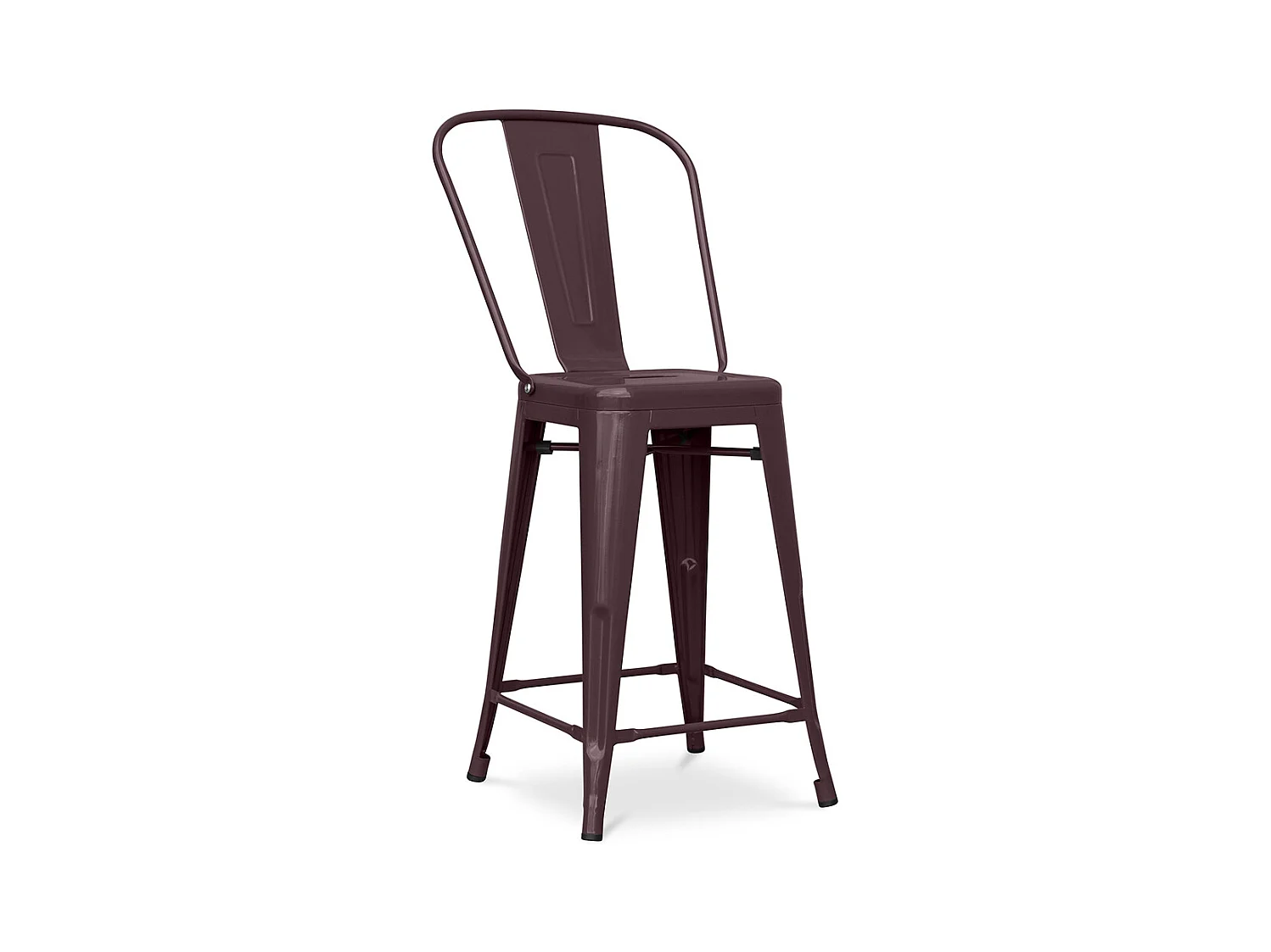 Tabouret de bar avec dossier - design industriel - 60cm - Stylix Bronze