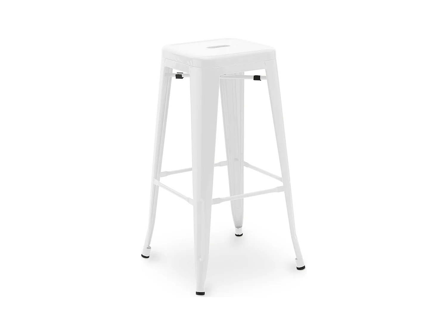 Tabouret de bar – Style industriel – Acier – 76 cm – Stylix Blanc