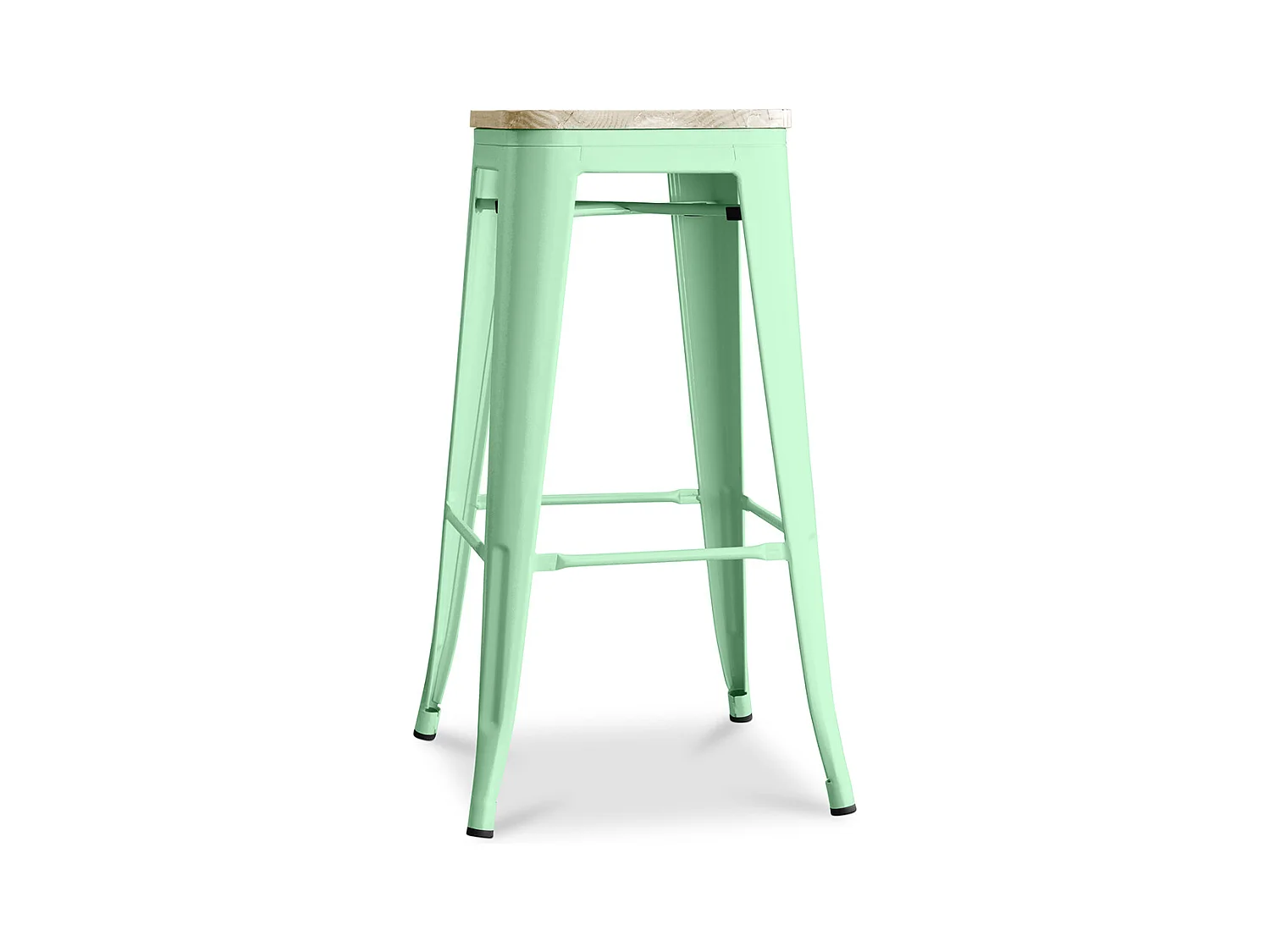 Tabouret de Bar - Design Industriel - Acier & Bois - 76cm - Stylix Menthe