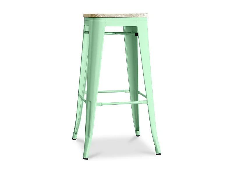 Sgabello da bar - Design industriale - Acciaio e legno - 76cm - Stylix