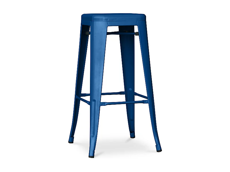 Tabouret de bar - Design industriel - 76cm - Nouvelle édition- Stylix Bleu foncé