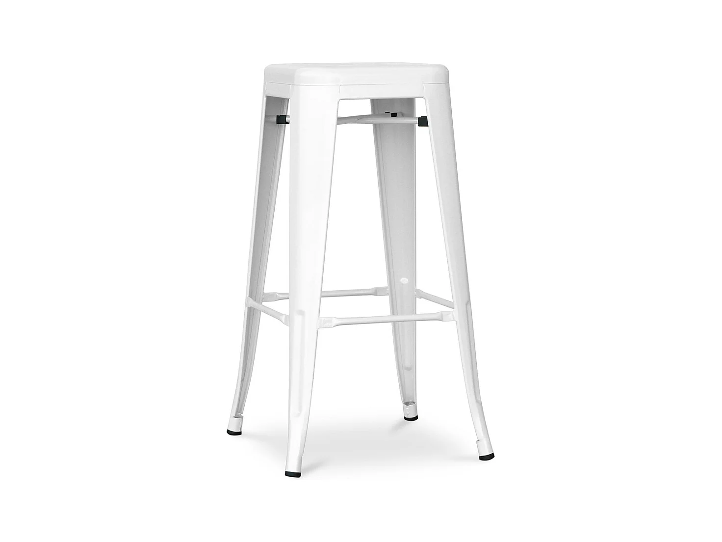 Tabouret de bar - Design industriel - 76cm - Nouvelle édition- Stylix Blanc