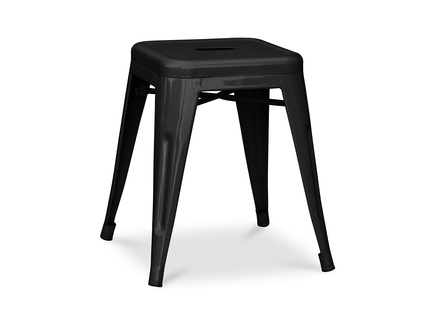 Tabouret Design Industriel - 45cm - Nouvelle Édition - Stylix Noir