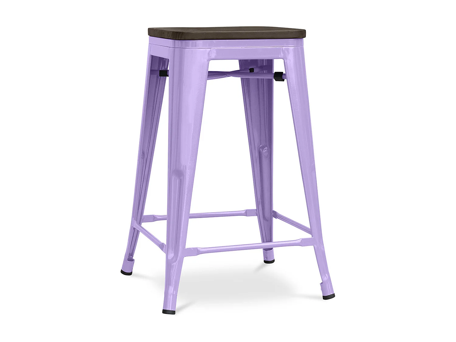 Taburete de Bar - Diseño Industrial - Madera y Acero - 60cm -Stylix