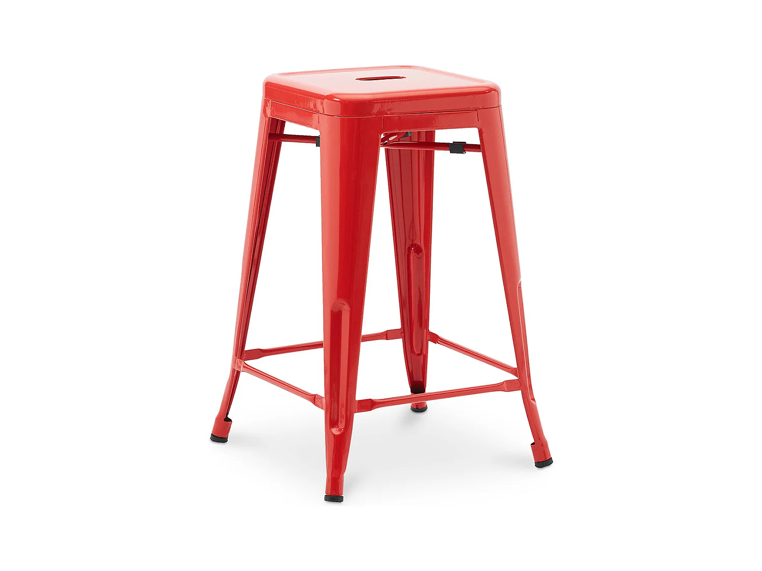 Tabouret de bar - Design industriel - 60cm - Nouvelle édition - Stylix Rouge