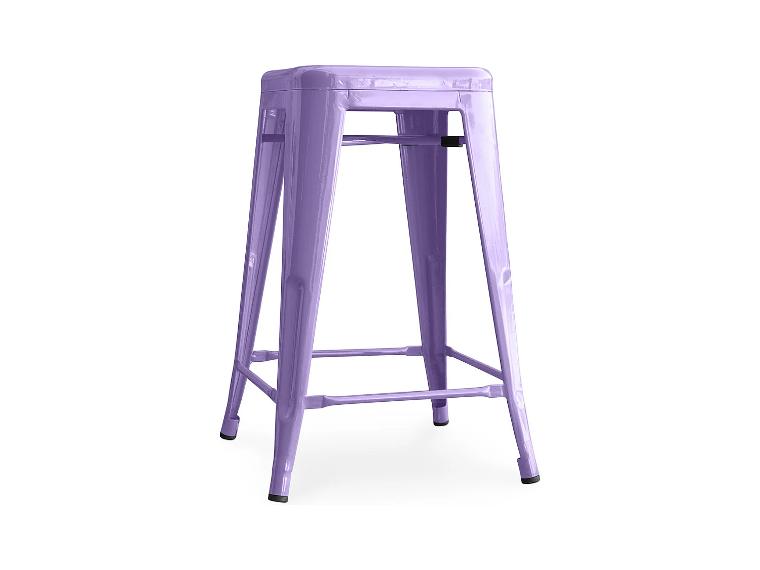 Tabouret de bar - Design industriel - 60cm - Nouvelle édition - Stylix Violet pastel