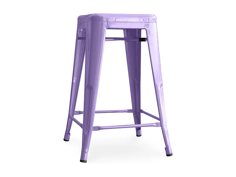 Tabouret de bar - Design industriel - 60cm - Nouvelle édition - Stylix Violet pastel