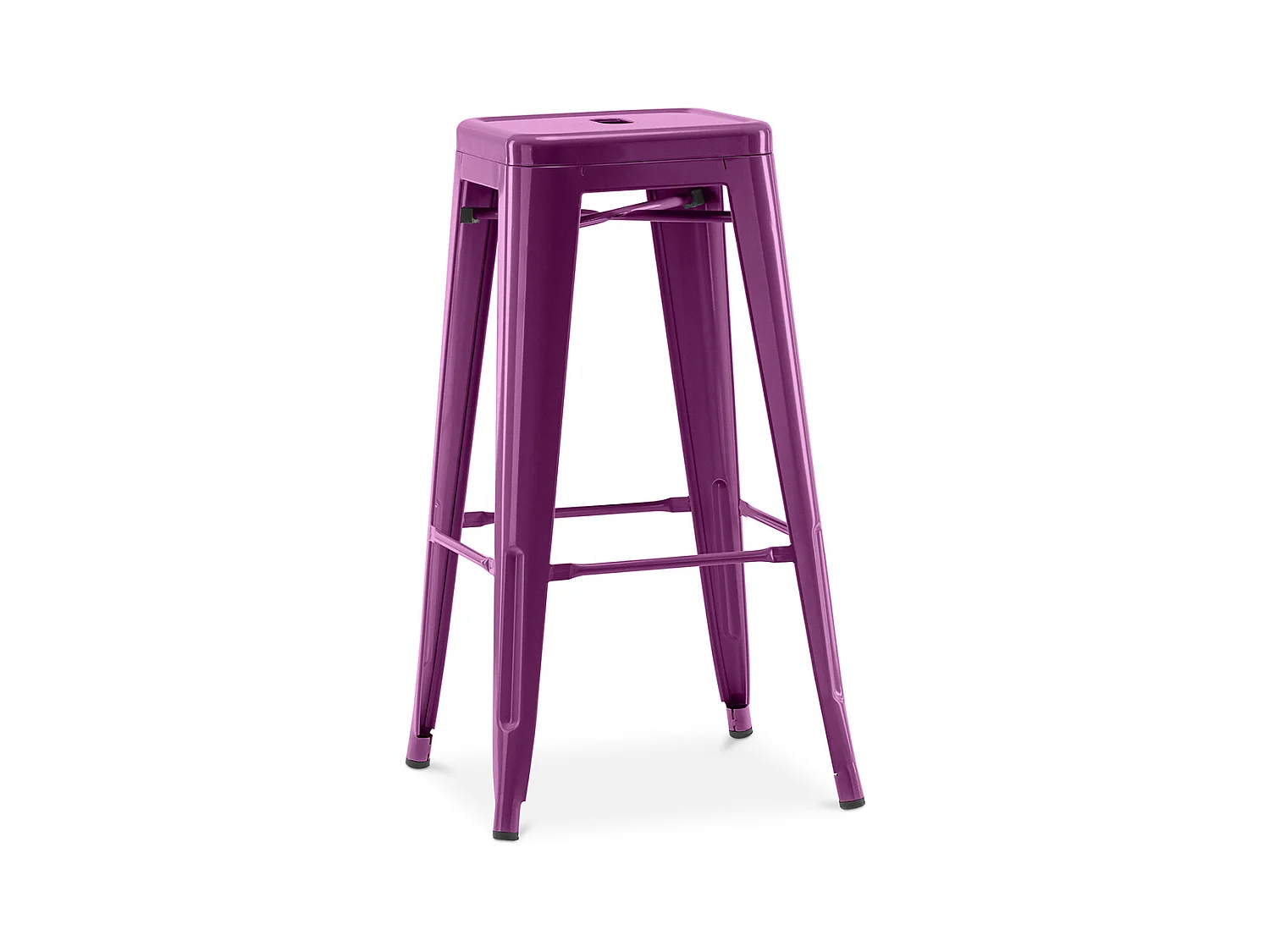 Tabouret de bar – Style industriel – Acier – 76 cm – Stylix Violet