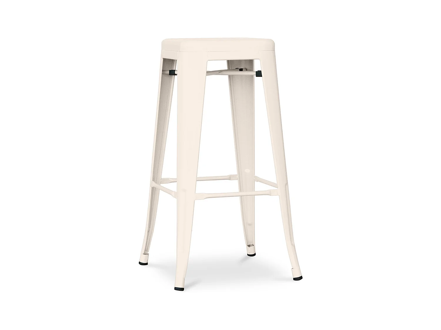 Tabouret de bar - Design industriel - 76cm - Nouvelle édition- Stylix Crème