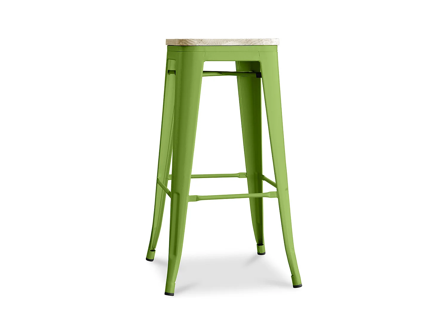 Tabouret de Bar - Design Industriel - Acier & Bois - 76cm - Stylix Vert clair