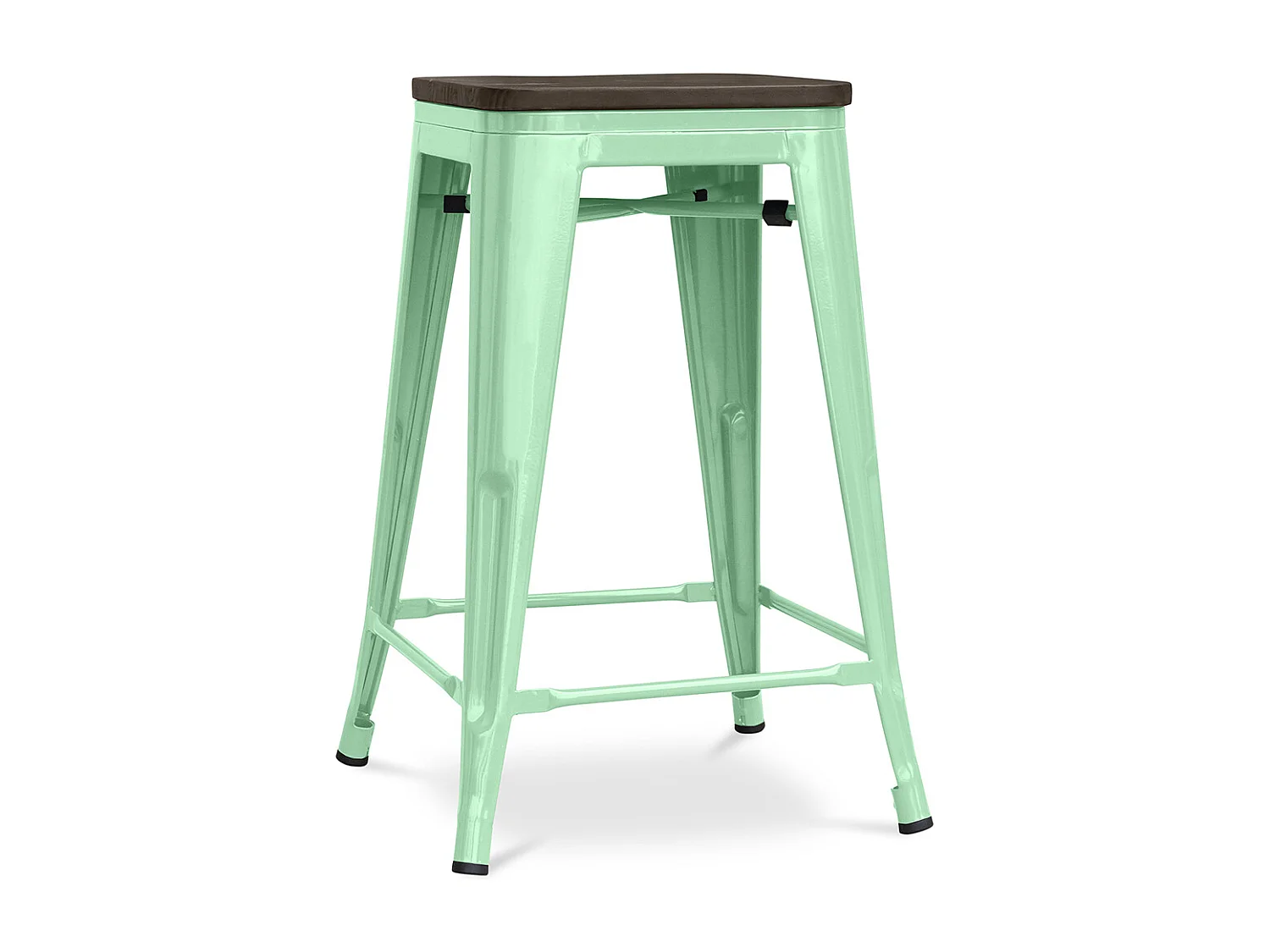 Barhocker - Industriedesign - Holz & Stahl - 60cm -Stylix