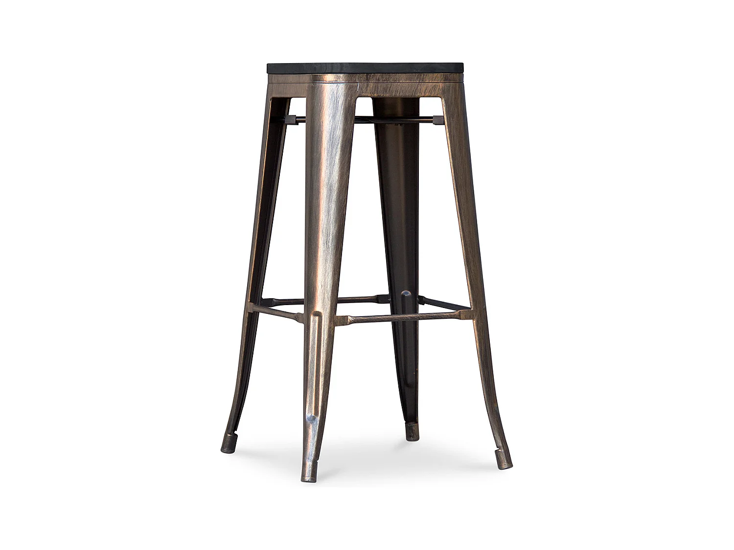 Tabouret de Bar - Design Industriel - Bois & Métal - 76cm - Stylix Bronze métallisé