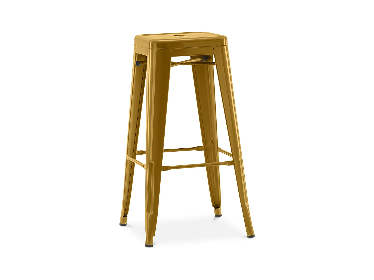 Tabouret de bar – Style industriel – Acier – 76 cm – Stylix Doré