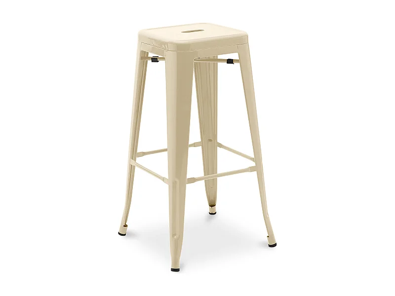 Tabouret de bar – Style industriel – Acier – 76 cm – Stylix Crème