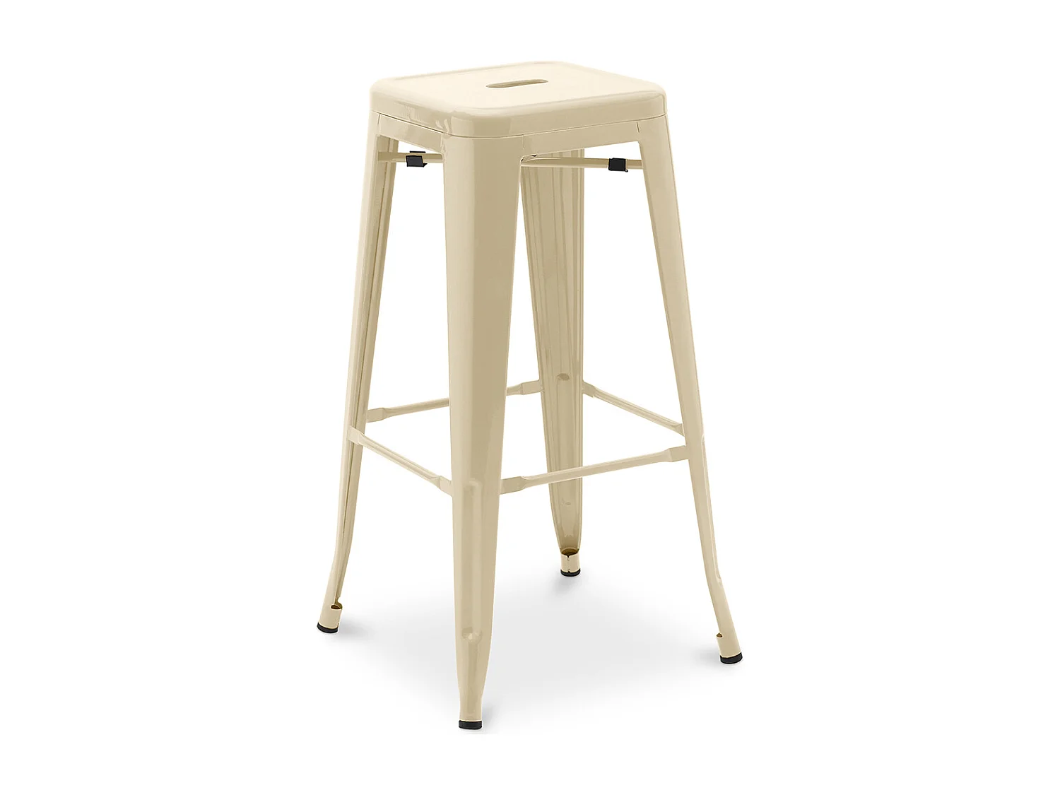 Tabouret de bar – Style industriel – Acier – 76 cm – Stylix Crème
