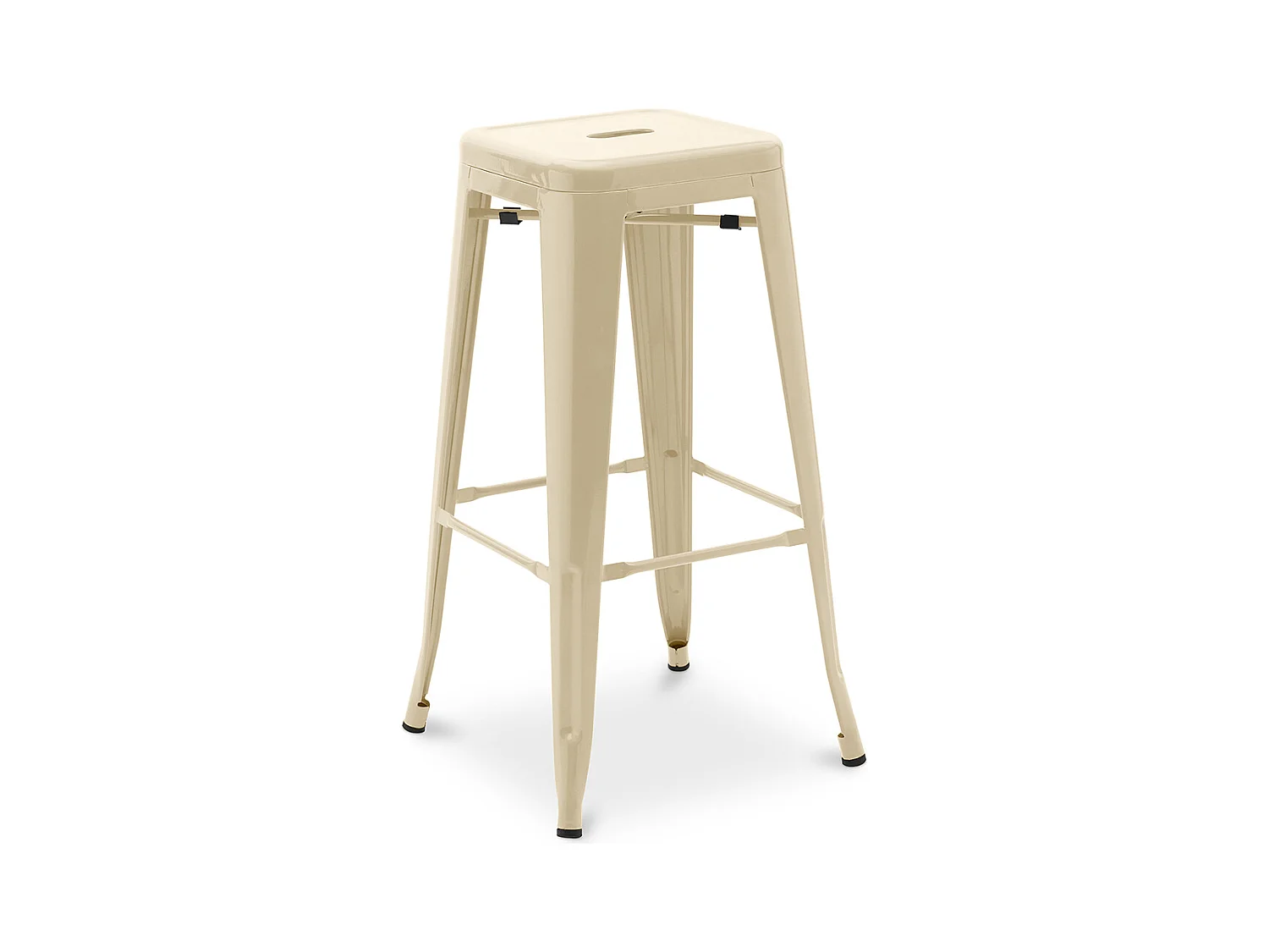 Tabouret de bar – Style industriel – Acier – 76 cm – Stylix Crème