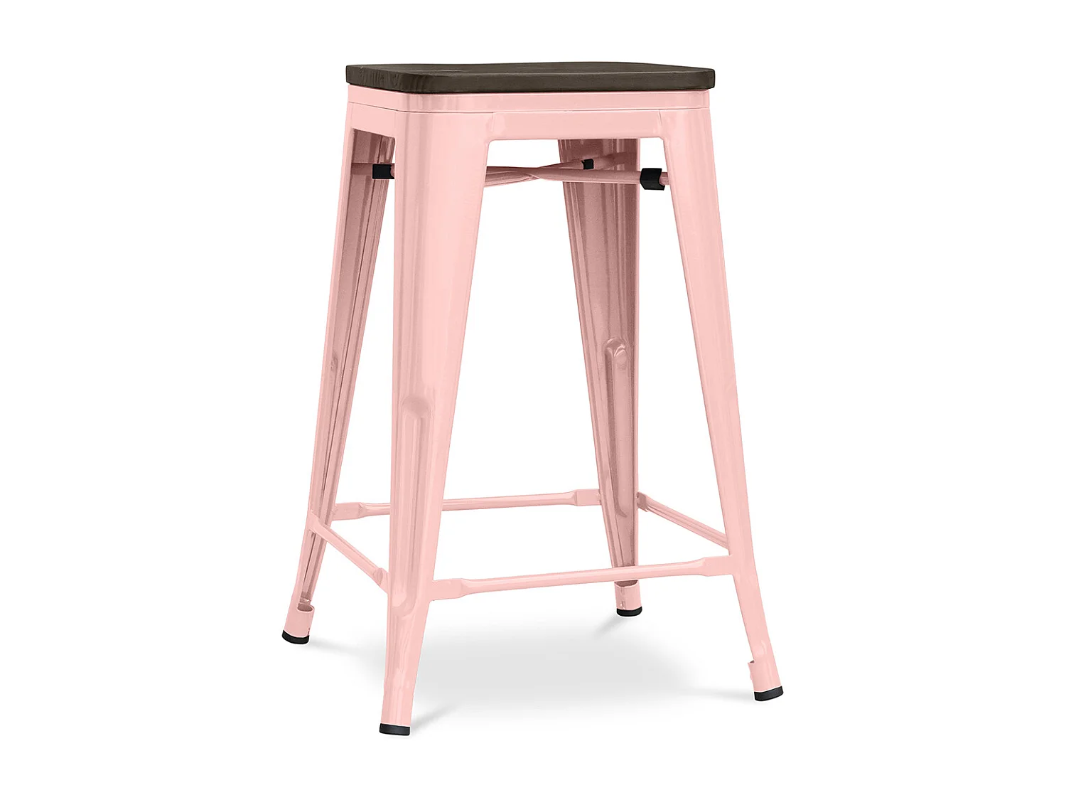 Sgabello da bar - Design industriale - Legno e acciaio - 60cm - Stylix