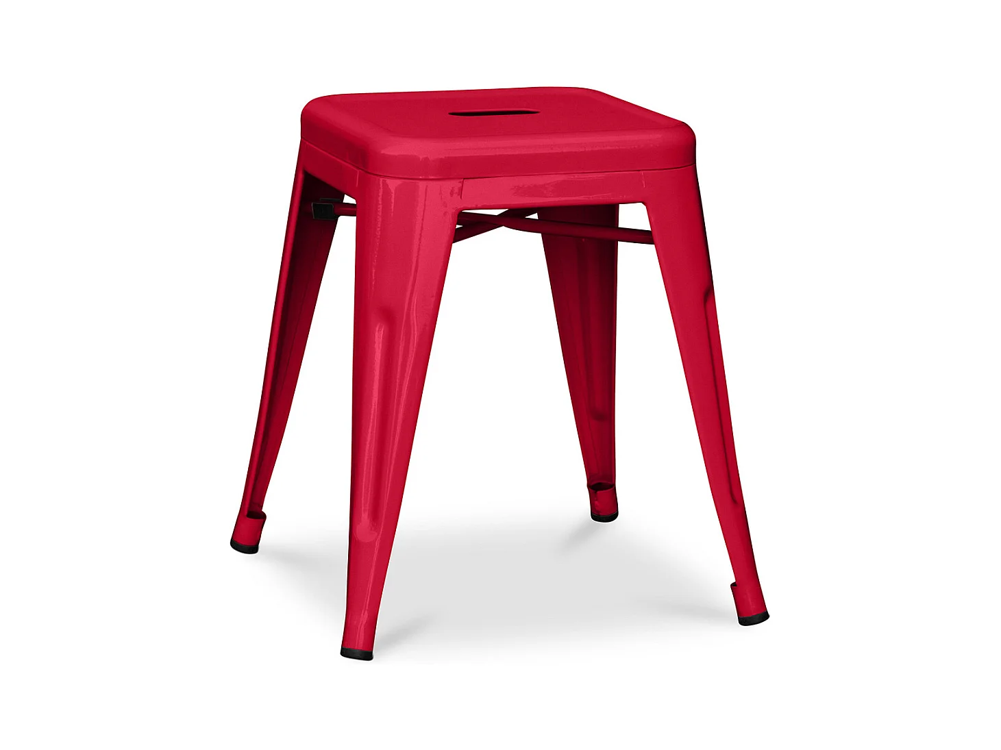 Tabouret Design Industriel - 45cm - Nouvelle Édition - Stylix Rouge