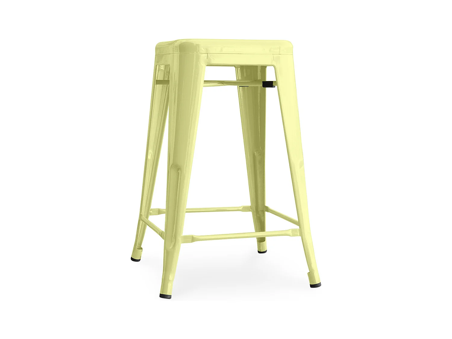 Tabouret de bar - Design industriel - 60cm - Nouvelle édition - Stylix Jaune pâle