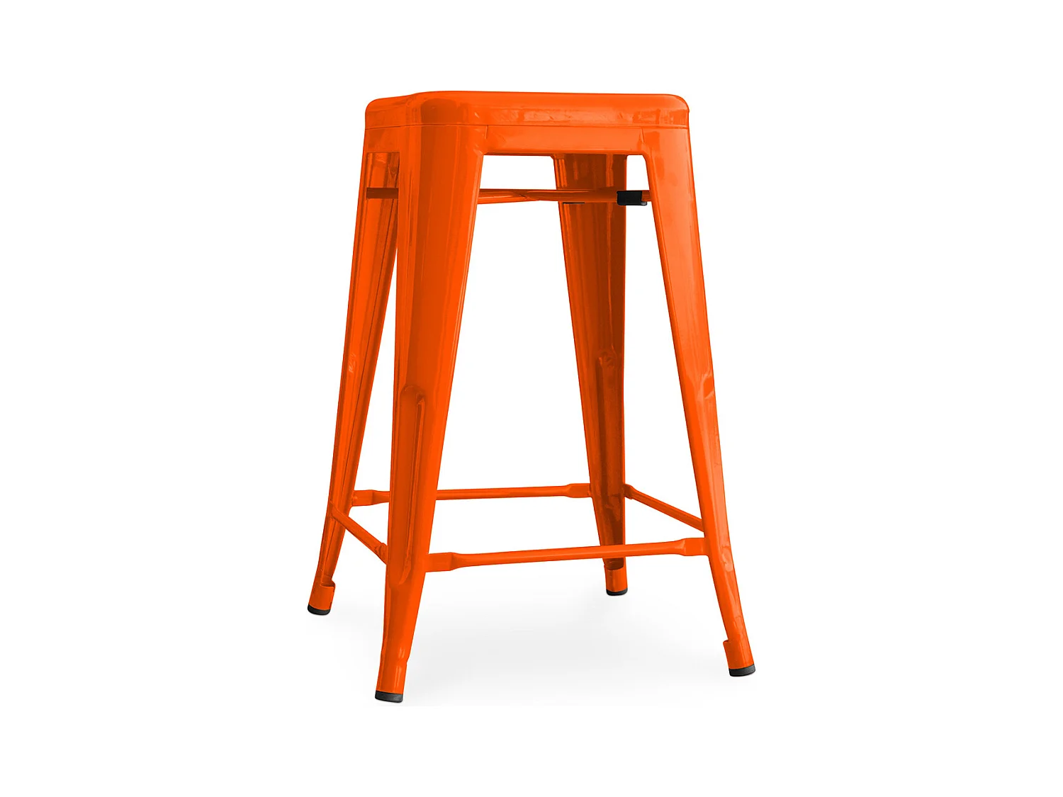 Tabouret de bar - Design industriel - 60cm - Nouvelle édition - Stylix Orange