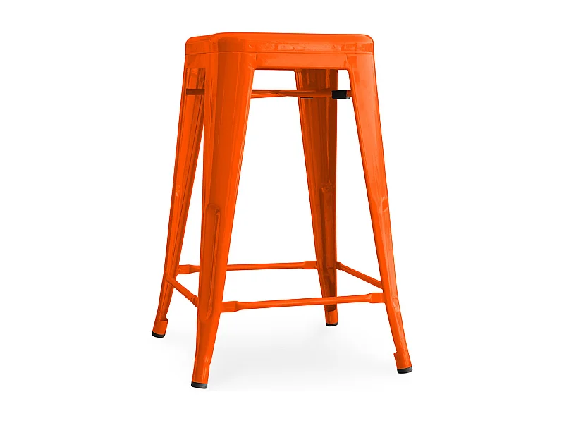 Tabouret de bar - Design industriel - 60cm - Nouvelle édition - Stylix Orange