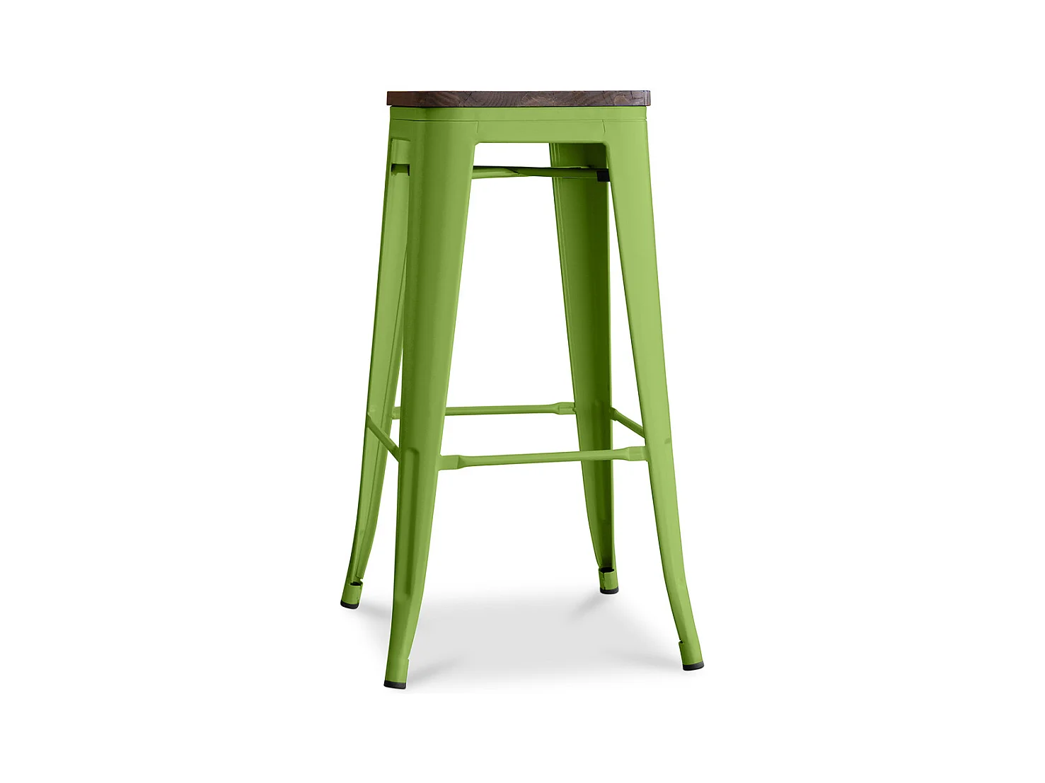 Tabouret de bar Design Industriel - Bois & Acier - 76cm - Stylix Vert clair