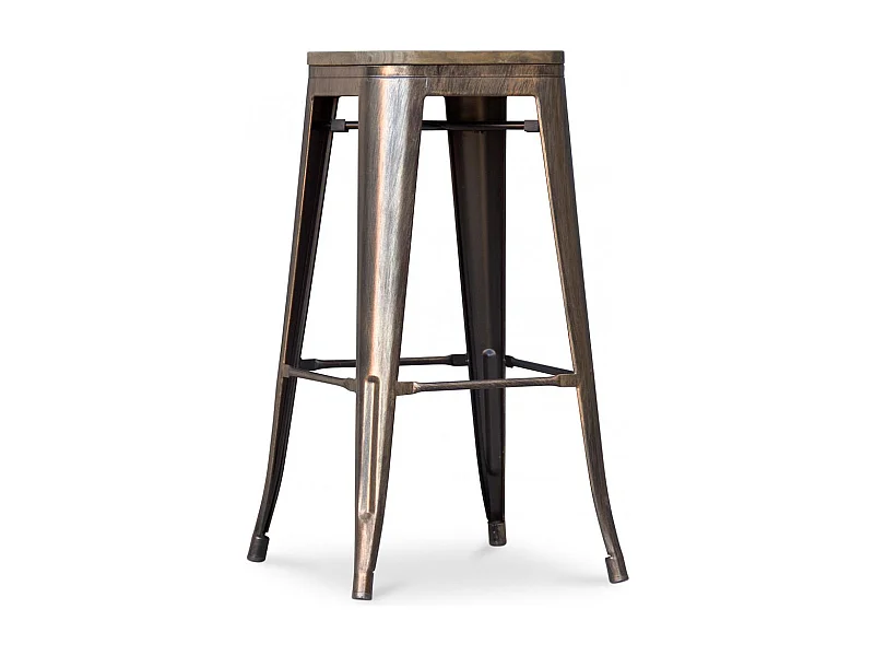 Taburete de Bar Diseño Industrial - Madera y Acero - 76cm - Stylix