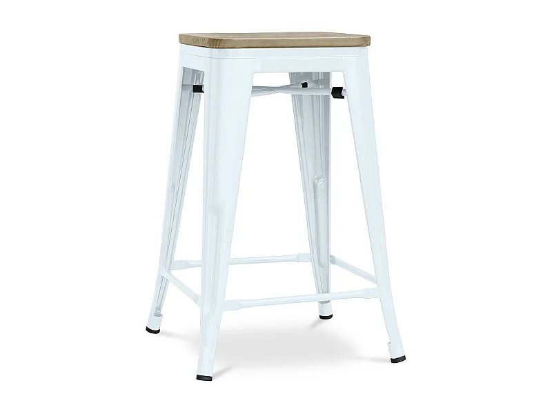 Barhocker im Industriedesign - Holz & Stahl - 61cm - Stylix
