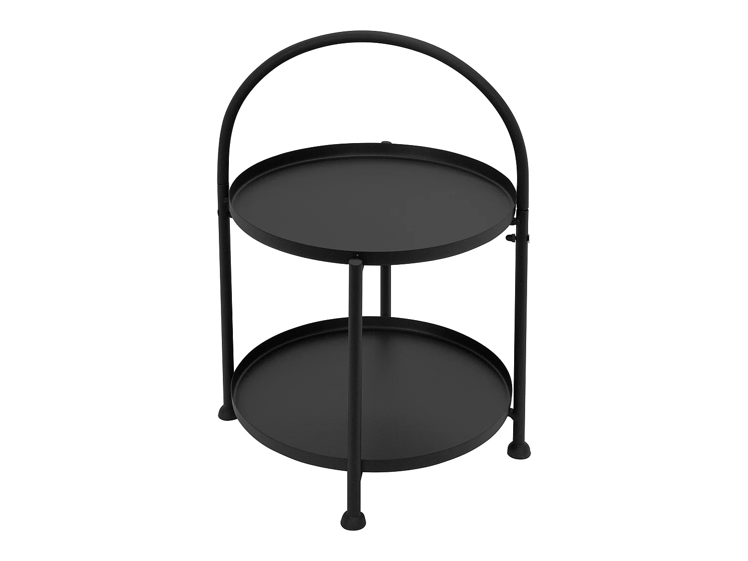 Table d'appoint Table basse 2 niveaux Métal Noir Rond Ø 30 cm