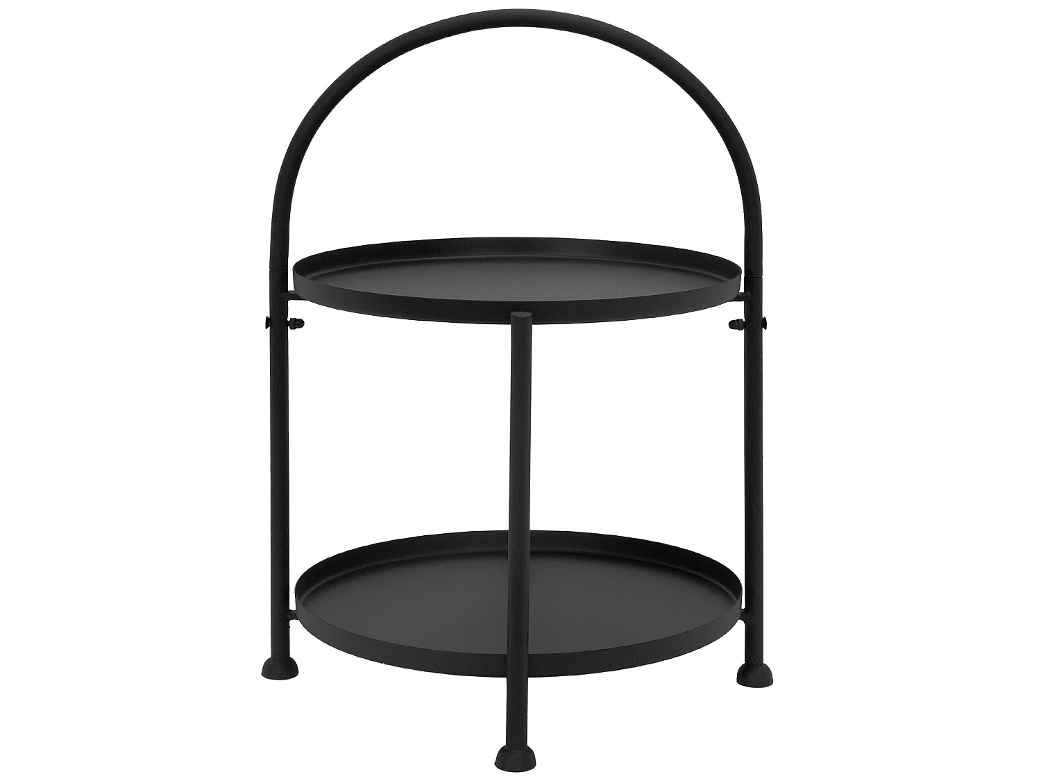 Table d'appoint Table basse 2 niveaux Métal Noir Rond Ø 30 cm