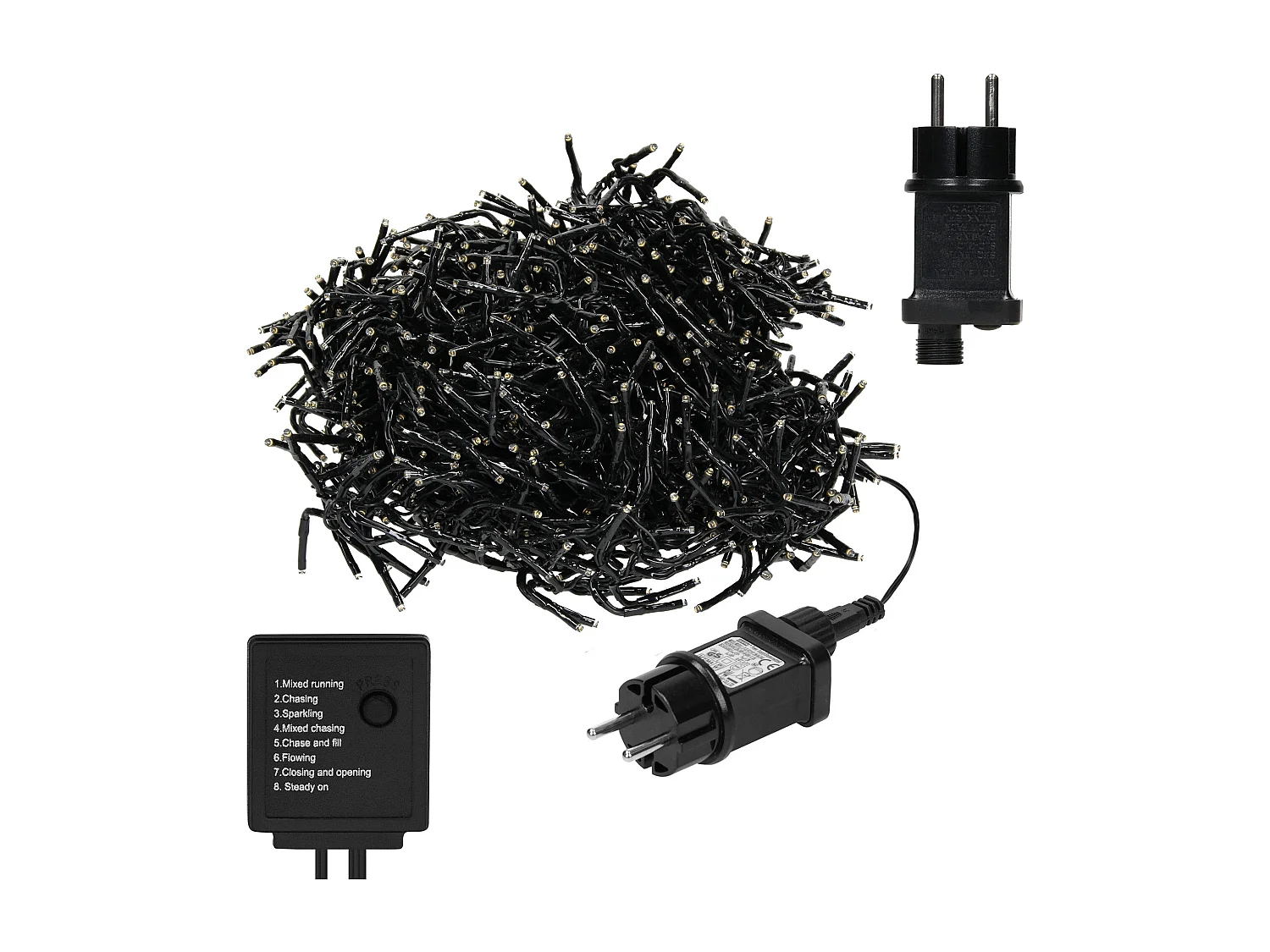 Guirlande lumineuse avec 480 LED blanc chaud 8 modes d'éclairage minuterie IP44