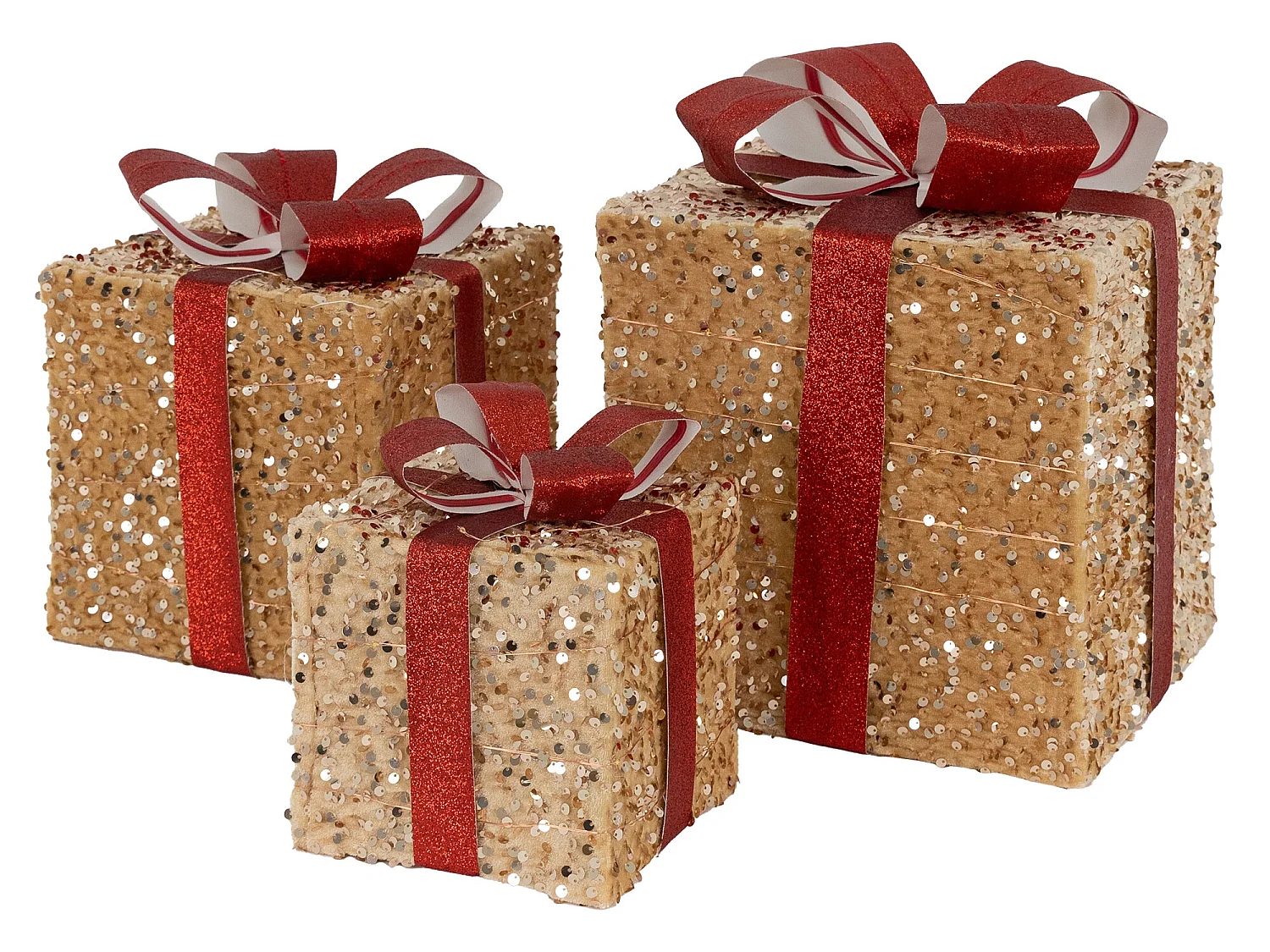 3pcs Deco Regalos de Navidad LED Cajas de Navidad Temporizador Decoración Ilumin