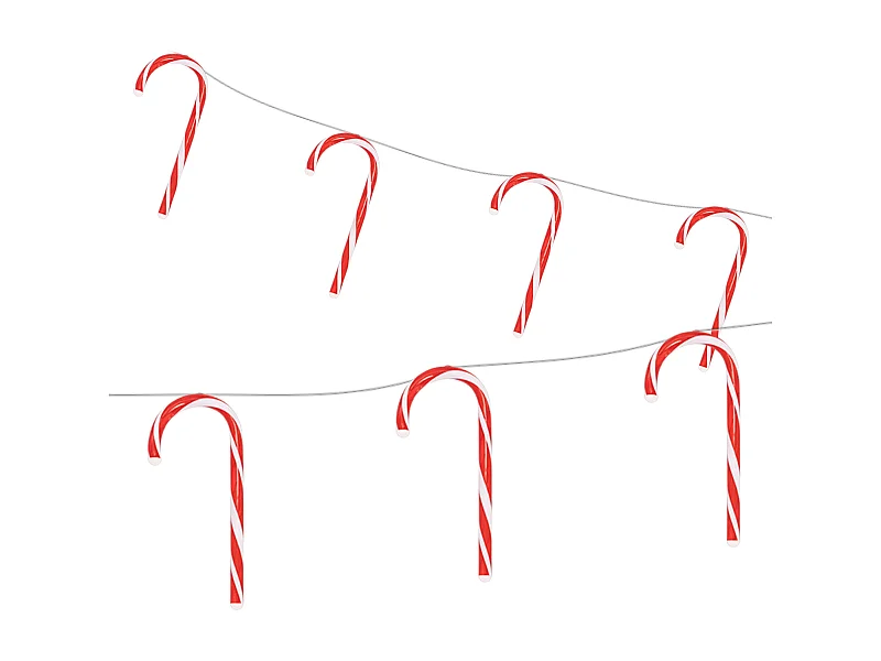 Cadena de luces 28 LEDs con 7 bastones de caramelo luz decorativa navidad 330 cm