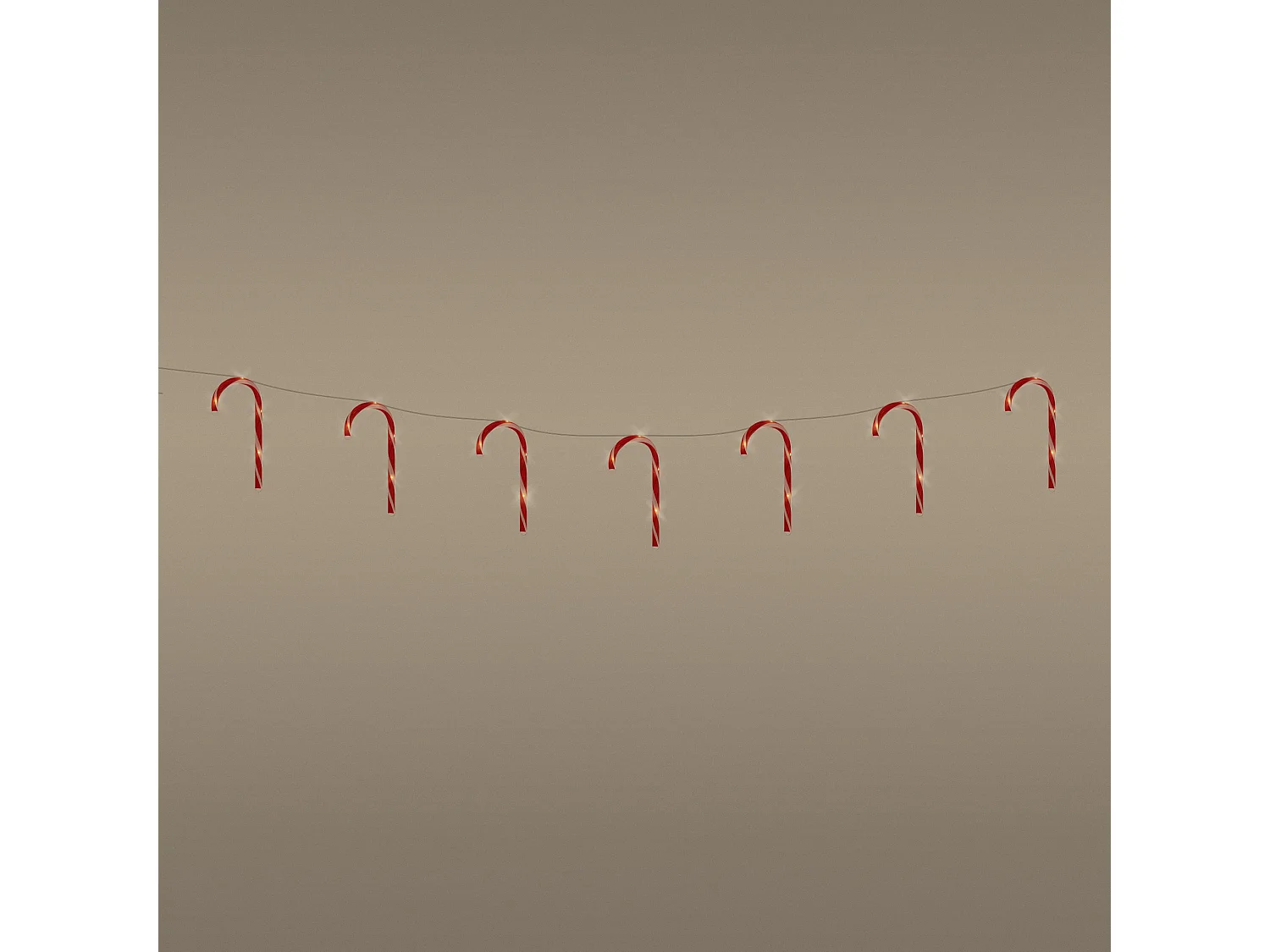 Cadena de luces 28 LEDs con 7 bastones de caramelo luz decorativa navidad 330 cm