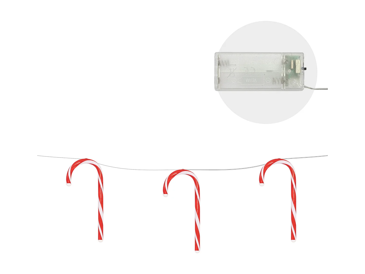 Cadena de luces 28 LEDs con 7 bastones de caramelo luz decorativa navidad 330 cm