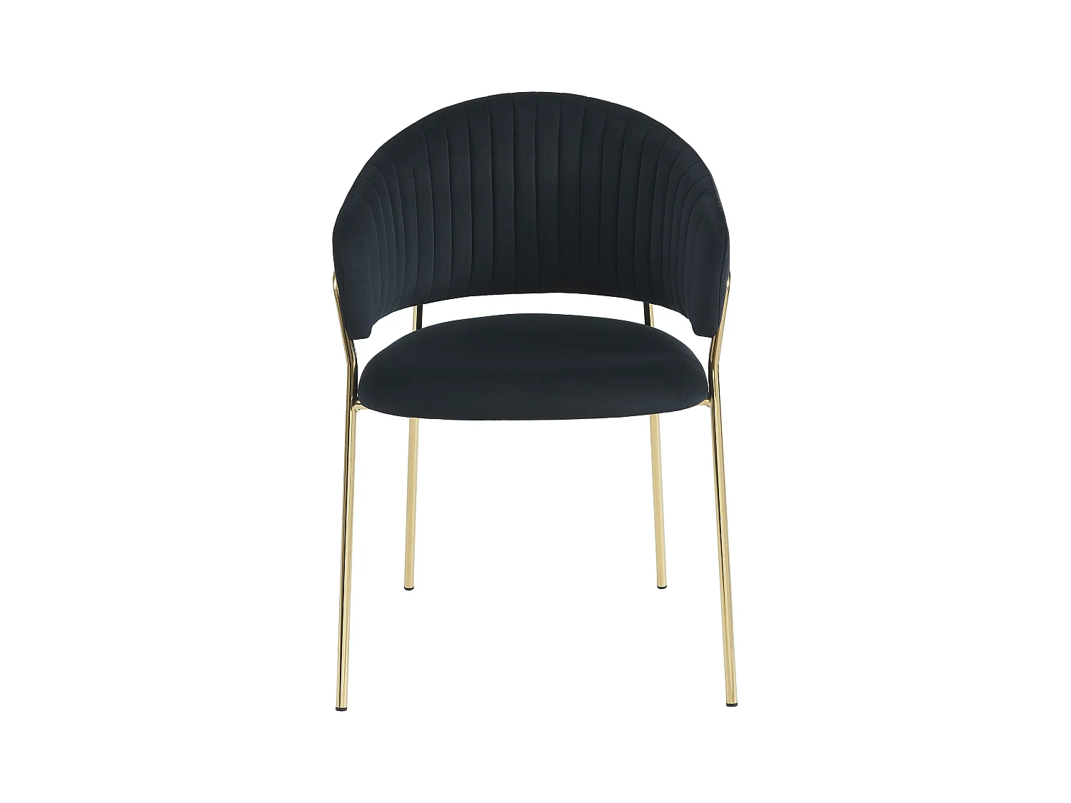 Stuhl 2er-Set - Samt & goldfarbenes Metall - Schwarz - MADOLIA von Pascal MORABITO