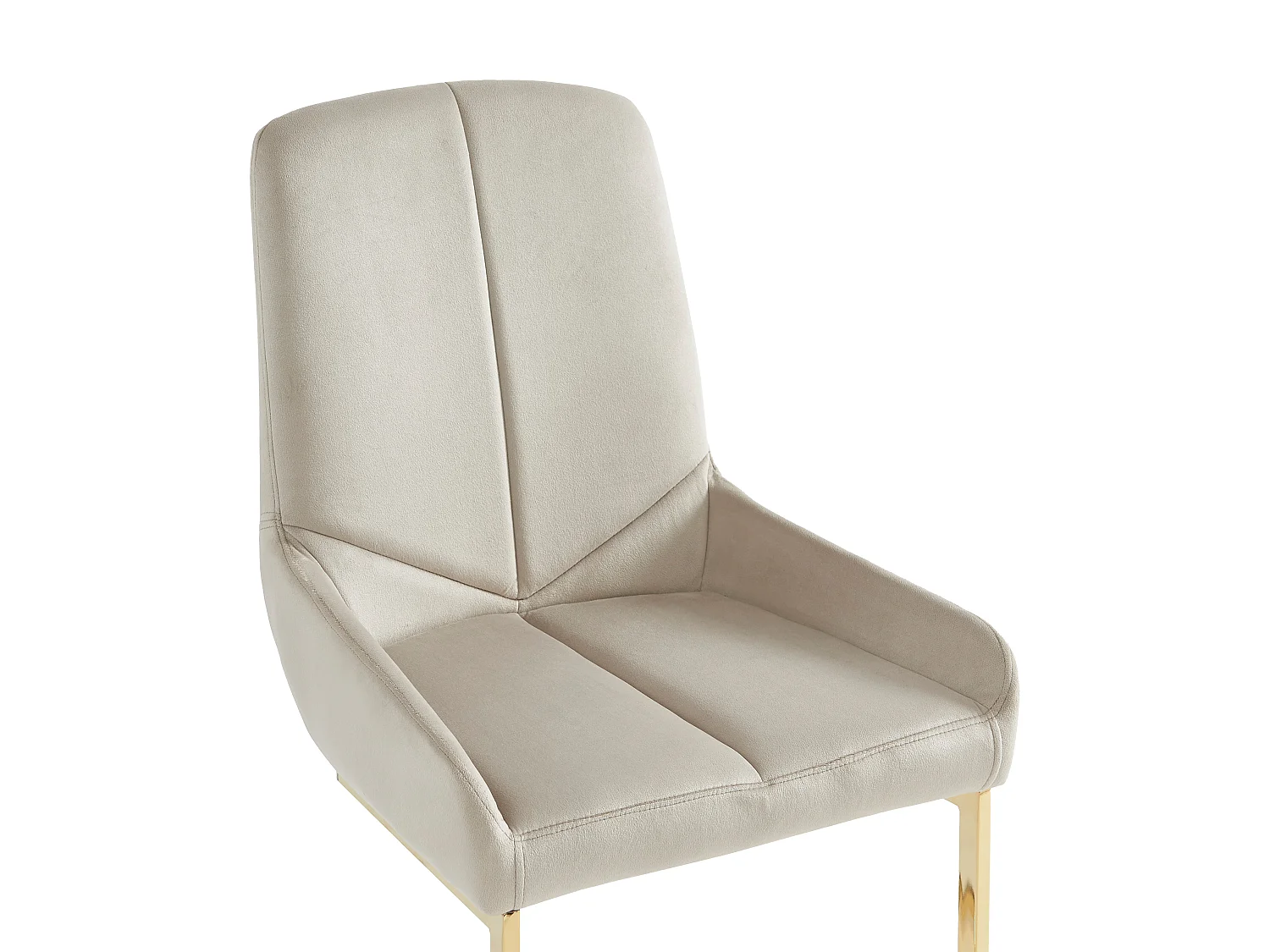 Sedia in Velluto e Metallo Dorato Beige - Lotto di 2 - BERLONA